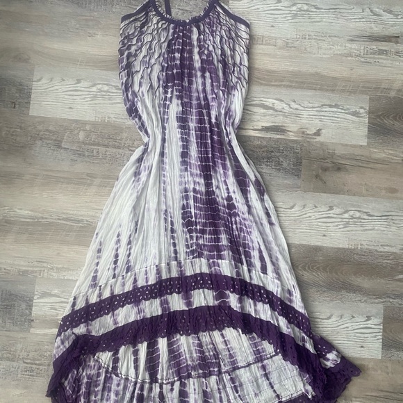 RARE Free People FP One tie dye Sunburst Maxi Dress Large purple - Picture 5 of 9